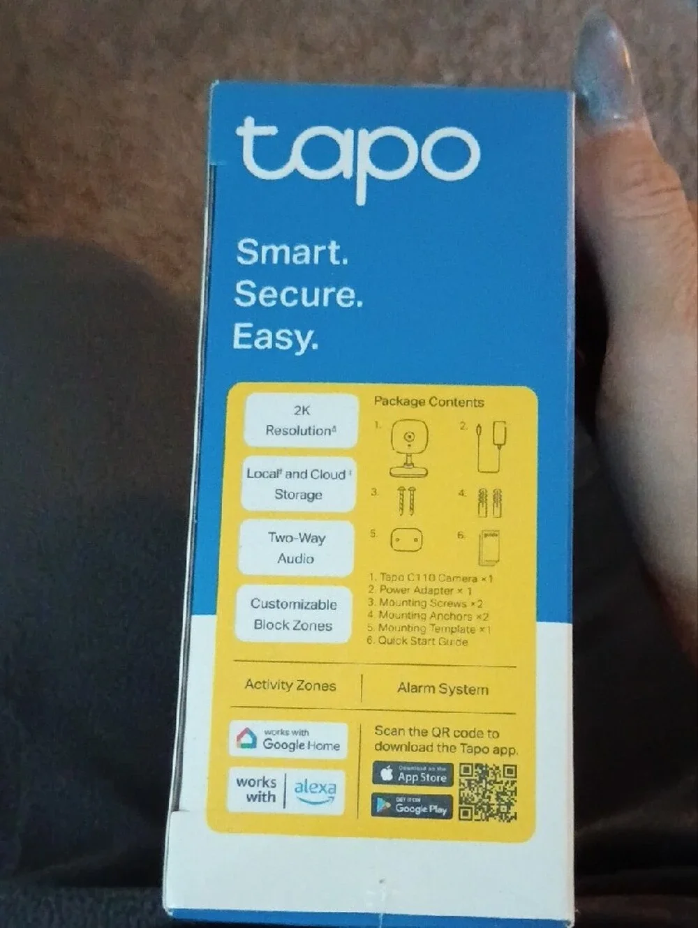 Tapo 2K Home Security Wi‑Fi Camera - Blue/White